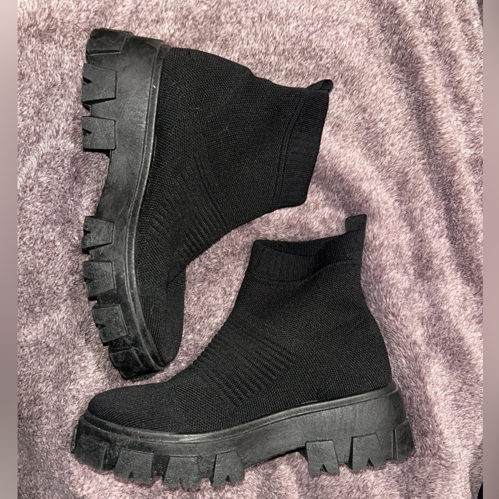 Black sock boots